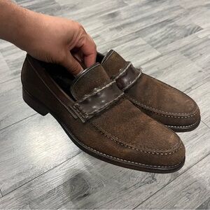 John Varvatos Thompson Venetian loafers in brown suede Size 8.5